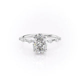 Dainty Pave Engagement Ring Featuring 2.0 CT Oval Moissanite 1