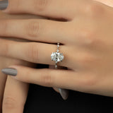 Dainty Pave Engagement Ring Featuring 2.0 CT Oval Moissanite 3