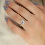 Dainty Pave Engagement Ring Featuring 2.0 CT Oval Moissanite 4