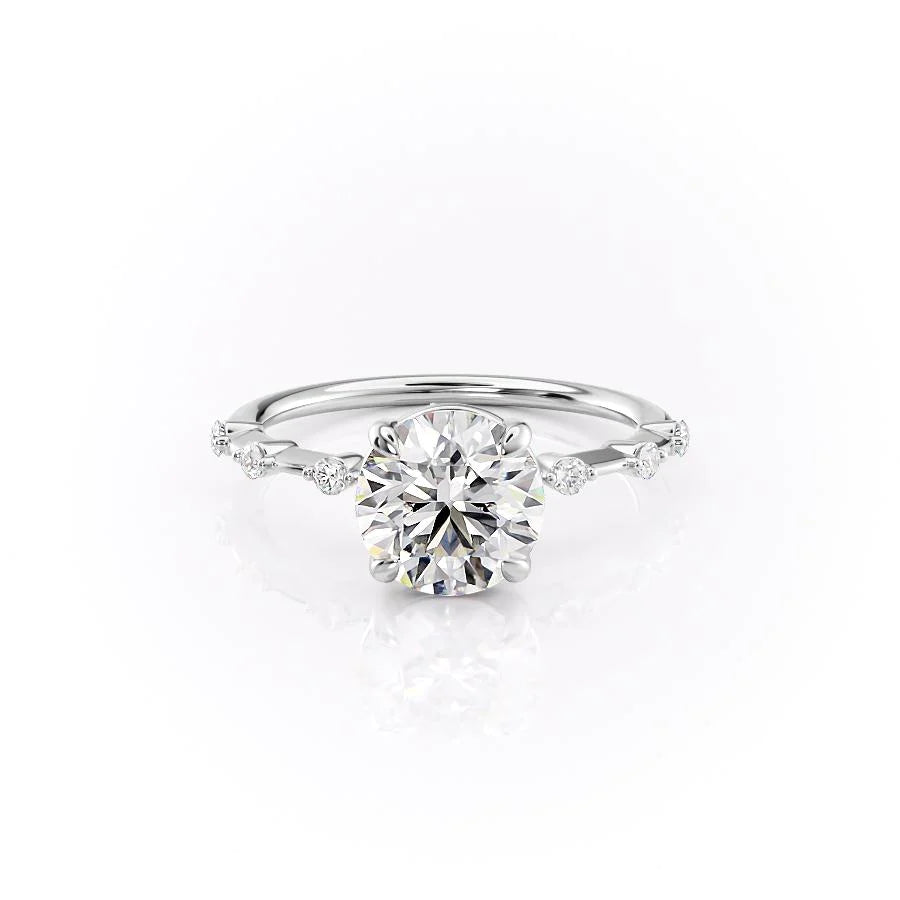 Dainty Pave Engagement Ring Featuring 1.50 CT Round Moissanite 1
