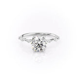 Dainty Pave Engagement Ring Featuring 1.50 CT Round Moissanite 1