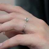Dainty Pave Engagement Ring Featuring 1.50 CT Round Moissanite 4