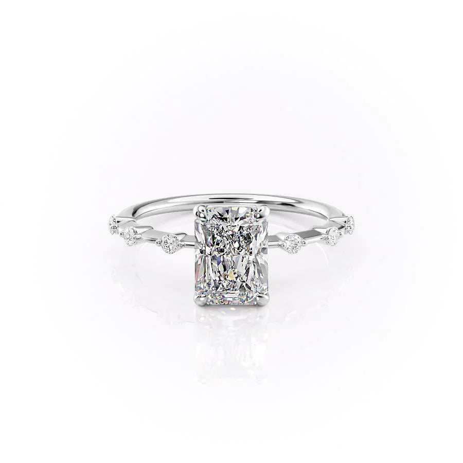 Dainty Pave Engagement Ring Featuring 2.50 CT Radiant Moissanite 1