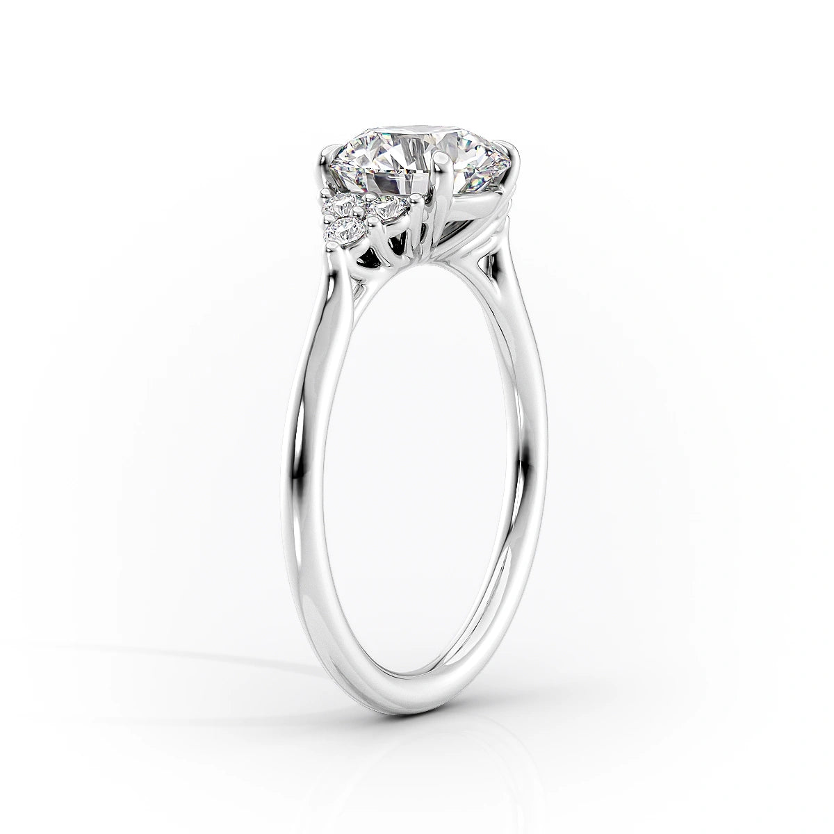 Cluster Engagement Ring Featuring 2.0 CT Radiant Moissanite 2