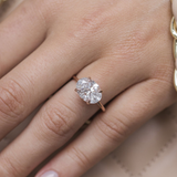 East West Oval Solitaire Lab Grown Diamond Engagement Ring