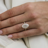 Marquise Halo & Pave Lab Grown Diamond Engagement Ring