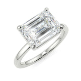 Hidden Halo Engagement Ring Featuring 2.45 CT Emerald Moissanite 4