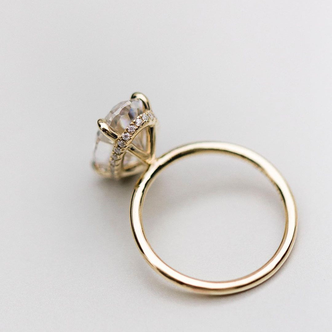 4.40 CT Oval Hidden Halo Moissanite Engagement Ring