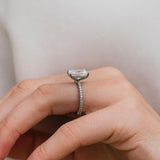 3.0 CT Radiant Solitaire Hidden Halo Moissanite Engagement Ring 5