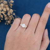 Oval Cluster Lab Grown Diamond Engagement Ring