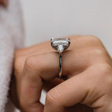 5.0 CT Radiant Three Stone Moissanite Engagement Ring 3