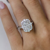 Radiant Halo & Pave Lab Grown Diamond Engagement Ring