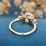 Oval Cluster Lab Grown Diamond Engagement Ring