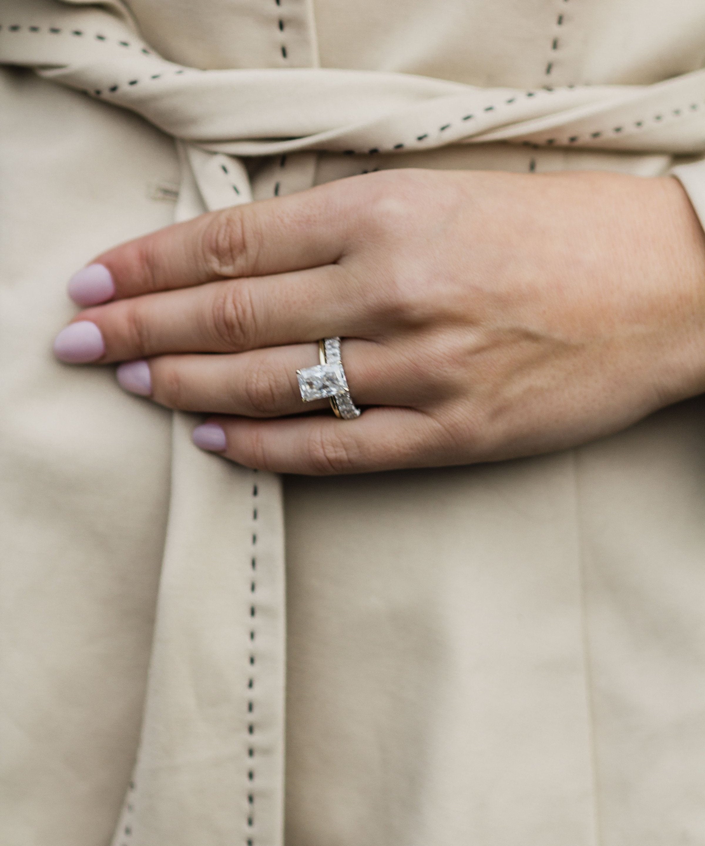 3.70 CT Radiant Solitaire Moissanite Engagement Ring 2