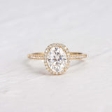 Oval Halo & Pave Lab Grown Diamond Engagement Ring