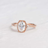 Oval Three Stone Lab Grown Diamond Engagement Ring