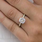 Cushion Pave Lab Grown Diamond Engagement Ring