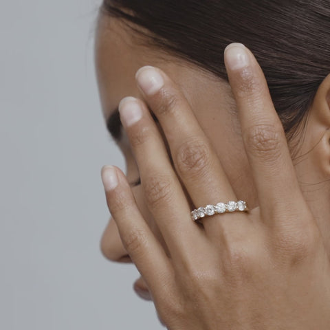 Half Eternity Wedding Band Featuring 0.40 TCW Round  Moissanite 10