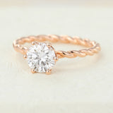 Round Twisted Shank Lab-Grown Diamond Engagement Ring