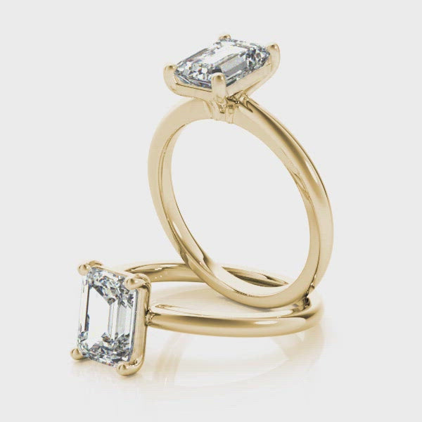 2 CT Emerald Shaped Moissanite Engagement Ring In Solitaire Design 8