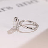Stunning 1.0 - 2.0 CT Emerald Moissanite Engagement Ring with Hidden Halo Design 10