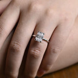 Stunning 1.0 - 2.0 CT Emerald Moissanite Engagement Ring with Hidden Halo Design 6