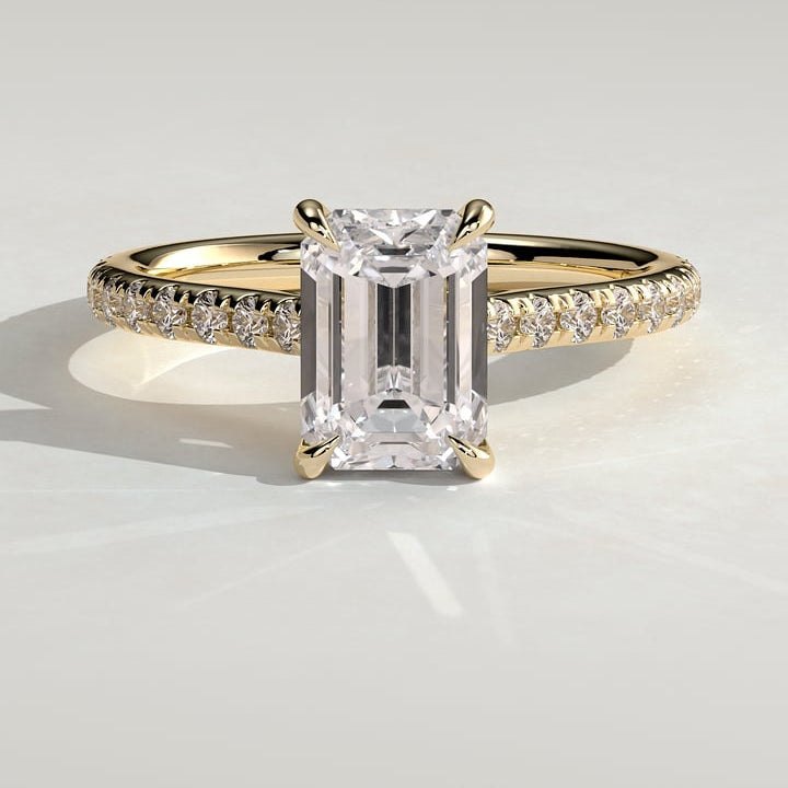 Emerald Pave Lab Grown Diamond Engagement Ring