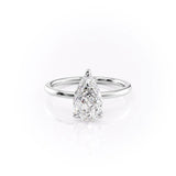 Hidden Halo Engagement Ring Featuring 3.0 CT Pear Moissanite 4