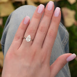 Hidden Halo Engagement Ring Featuring 3.0 CT Pear Moissanite 3