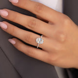 Hidden Halo & Pave Engagement Ring Featuring 3.0 CT Oval Moissanite 3