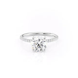 Hidden Halo Engagement Ring Featuring 2.0 CT Round Moissanite 1