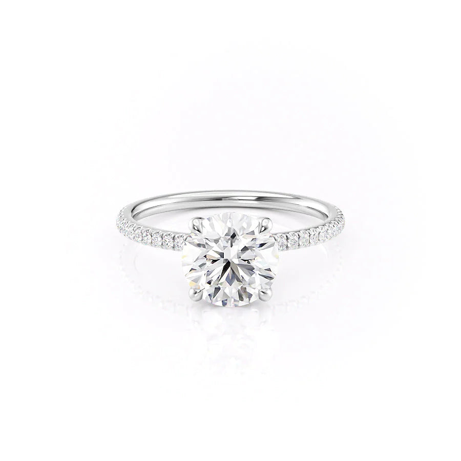 Hidden Halo Engagement Ring Featuring 2.0 CT Round Moissanite 1