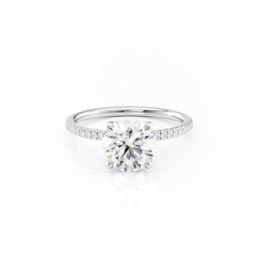 Hidden Halo Engagement Ring Featuring 2.0 CT Round Moissanite 1
