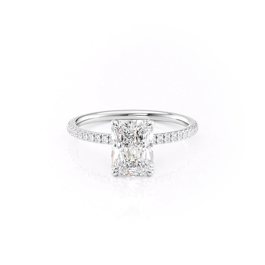 Hidden Halo & Pave Engagement Ring Featuring 2.5 CT Radiant Moissanite 1