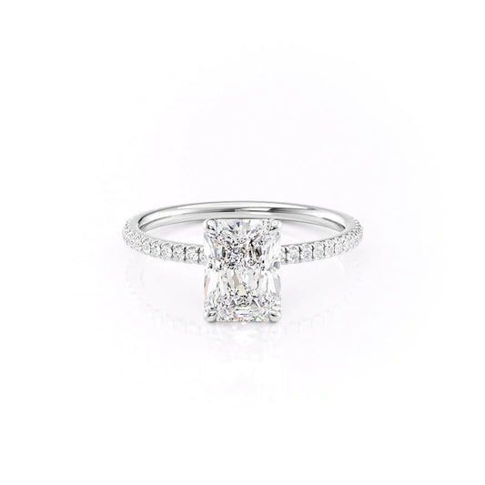Hidden Halo & Pave Engagement Ring Featuring 2.5 CT Radiant Moissanite 1