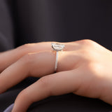 Hidden Halo & Pave Engagement Ring Featuring 2.5 CT Radiant Moissanite 4