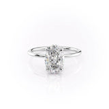 Hidden Halo Engagement Ring Featuring 2.0 CT Oval Moissanite 1