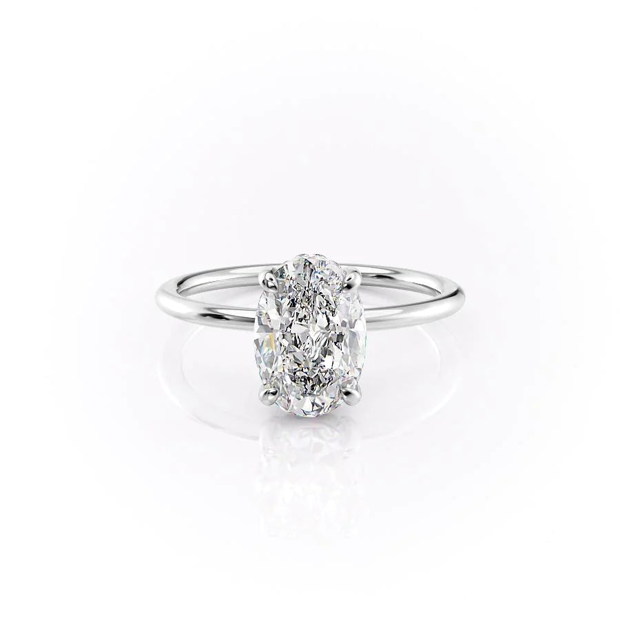Hidden Halo Engagement Ring Featuring 2.0 CT Oval Moissanite 1