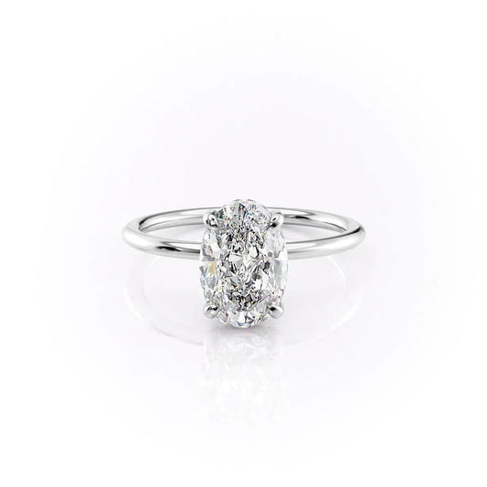 Hidden Halo Engagement Ring Featuring 2.0 CT Oval Moissanite 1