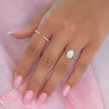 Hidden Halo Engagement Ring Featuring 2.0 CT Oval Moissanite 3