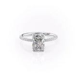Hidden Halo & Pave Engagement Ring Featuring 1.0 CT Radiant Moissanite 1