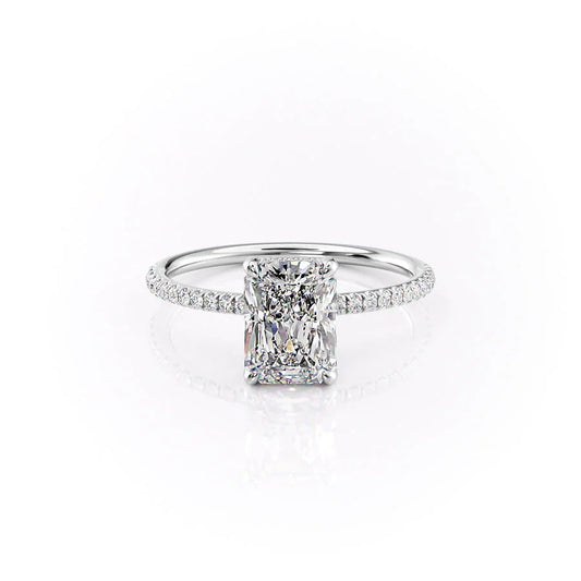 Hidden Halo & Pave Engagement Ring Featuring 1.0 CT Radiant Moissanite 1