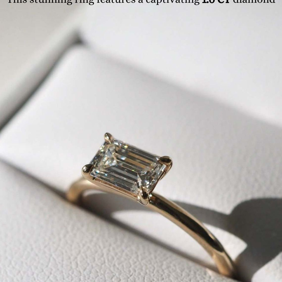 Solitaire Engagement Ring Featuring 1.0 CT East-West Oval Moissanite 4