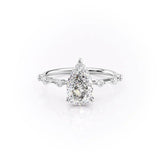 Hidden Halo Engagement Ring Featuring 1.0 CT Pear Moissanite 1