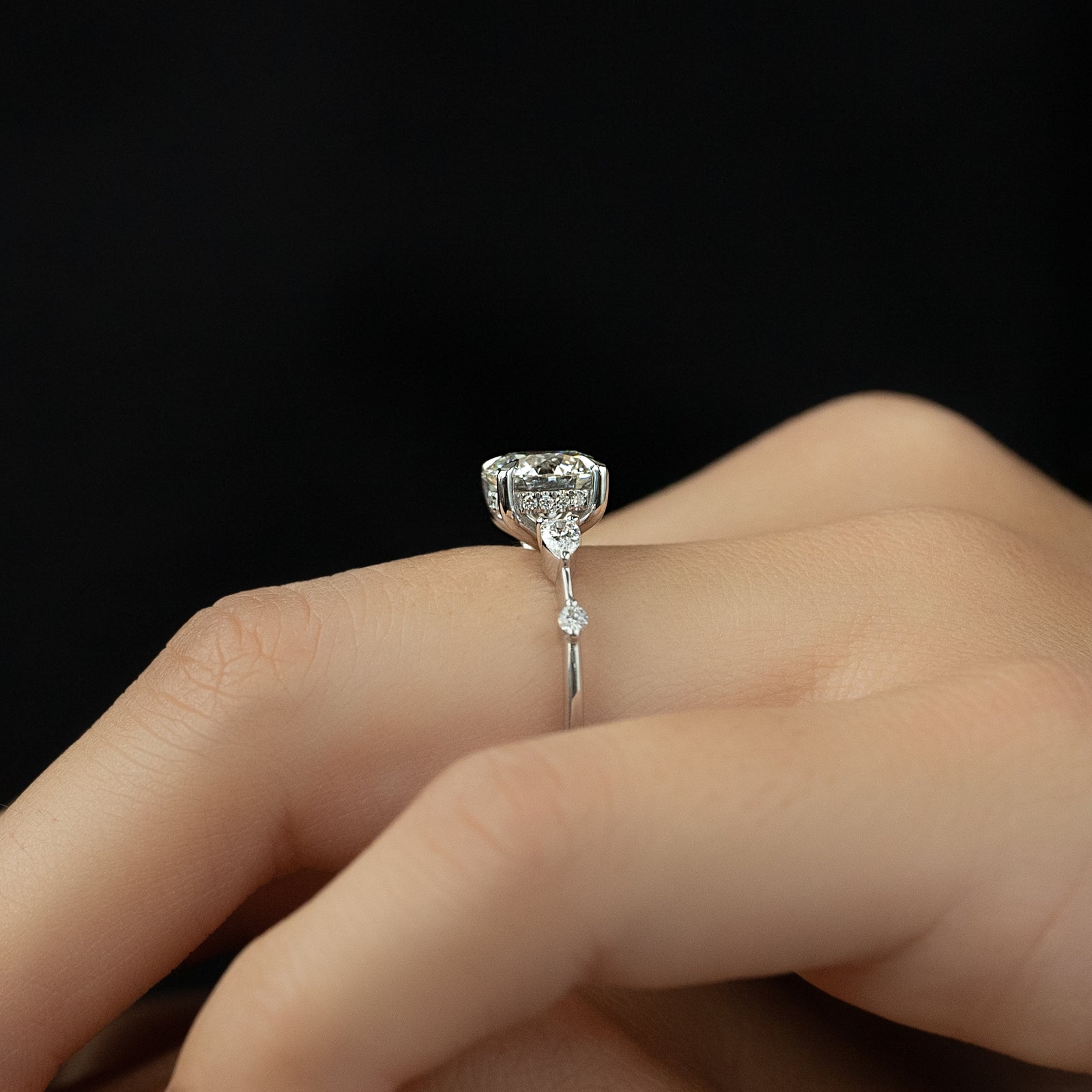 Hidden Halo Engagement Ring Featuring 1.50 CT Round Moissanite 5