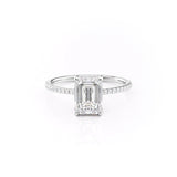 Hidden Halo & Pave Engagement Ring Featuring 1.0 CT Emerald Moissanite 1