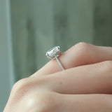 Hidden Halo Engagement Ring Featuring 2.0 CT Oval Moissanite 5