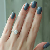 Hidden Halo Engagement Ring Featuring 2.0 CT Oval Moissanite 3