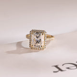 Stunning 1.5 - 2.5 CT Radiant Moissanite Engagement Ring with Pave & Halo Design 1