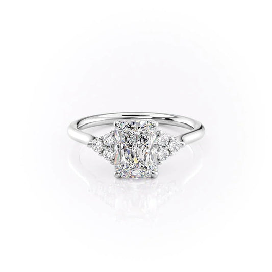 Cluster Engagement Ring Featuring 2.0 CT Radiant Moissanite 1